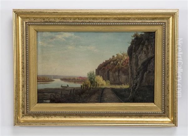Railroad Near Lake - view 1
