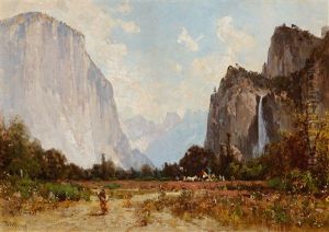 Indian Camp In Yosemite Valley by Thomas Hill