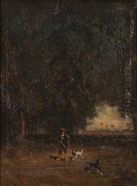 Hunter And Dogs In A Landscape - view 1