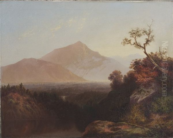 California Mountain Landscape With Lake And Waterfall - view 1