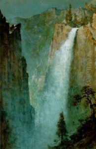 A Waterfall In The Sierras by Thomas Hill