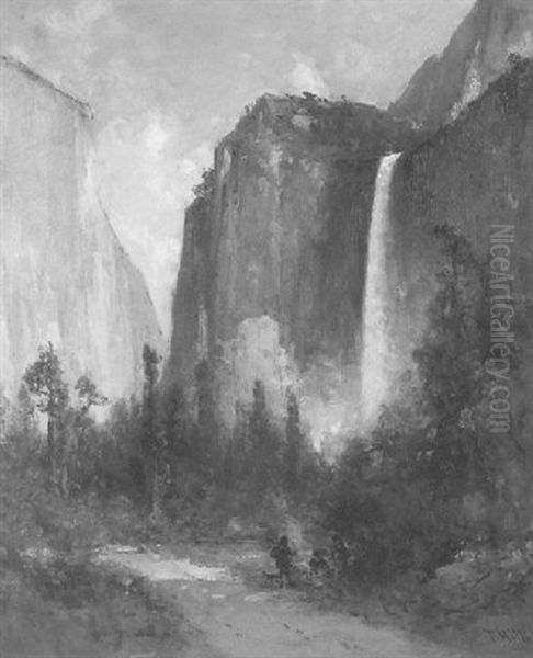 Huntsmen Below Bridal Veil Falls, Yosemite - view 1