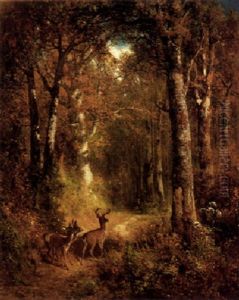 Deer Trail by Thomas Hill
