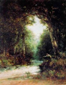 Fishing Beside A Stream Fishing Beside A Stream