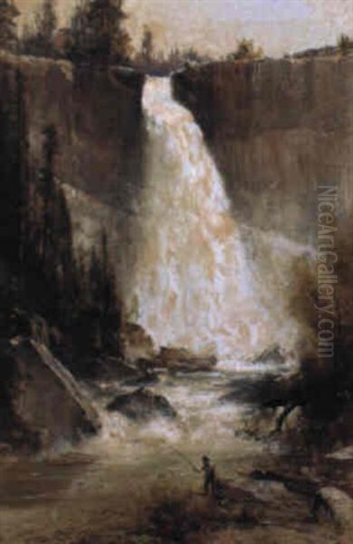 Fishing Beside Bridal Veil Falls - view 1