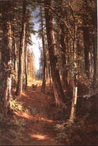 Wooded Landscape With Red Fox by Thomas Hill