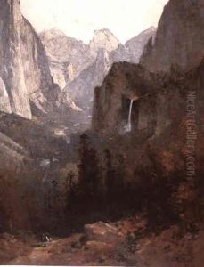 Figures In Yosemite Valley by Thomas Hill