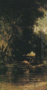 Woodland Trout Fishing by Thomas Hill