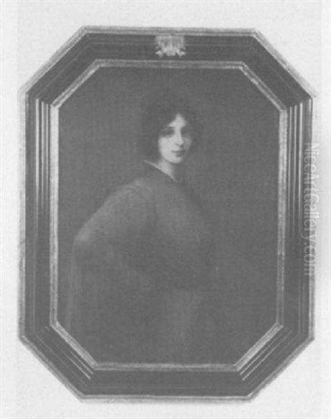 Portrait Einer Jungen Frau Im Roten Kleid - view 1