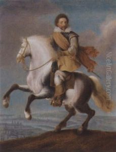An Equestrian Portrait Of Prince Frederick Heinrich Of The Netherlands by Pauwels van Hillegaert