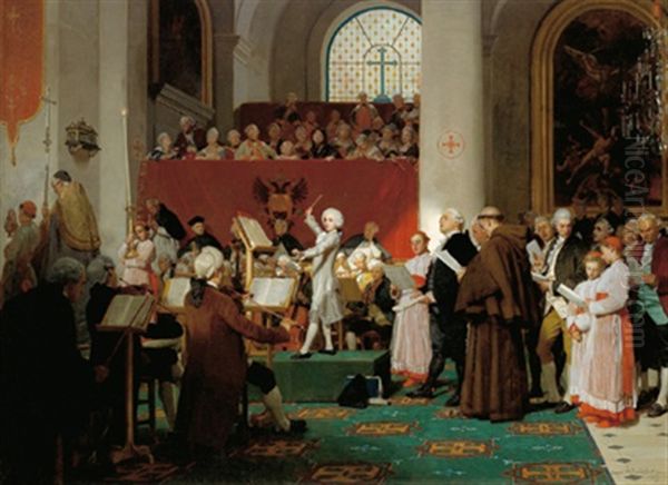 Hommage An Wolfgang Amadeus Mozart. Am 7.12.1768 Dirigierte Der 12jahrige Mozart Die C-moll Messe In Der Waisenhauskirche In Anwesenheit Der Kaiserlichen Familie - view 1
