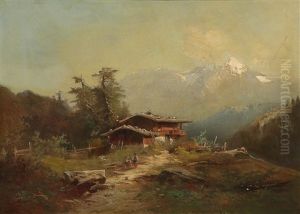 Alpine Landscape by Heinrich Hiller