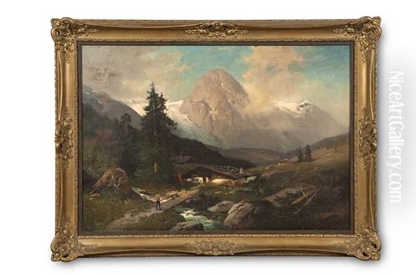 Berglandschaft Mit Wanderer - view 1