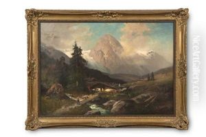 Berglandschaft Mit Wanderer