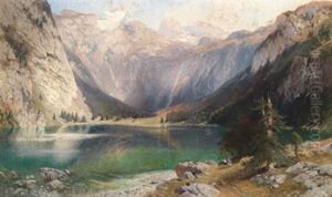 Blick Auf Den Obersee Im Berchtesgadener Land, Im Hintergrund Der Watzmann Blick Auf Den Obersee Im Berchtesgadener Land, Im Hintergrund Der Watzmann