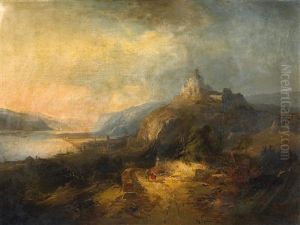 Rheinlandschaft Mit Burg by Heinrich Hiller
