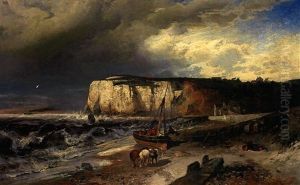 Kuste An Der Normandie by Heinrich Hiller