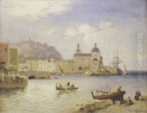 Kleine Italienische Hafenstadt (cinque Terre?) by Heinrich Hiller