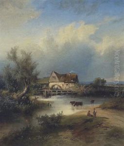 Muhle Am Fluss by Heinrich Hiller