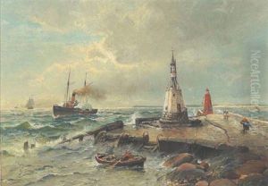 Norddeutsche Kustenszene Mit Leuchtturm