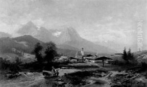 Hochgebirgslandschaft Mit Blick Auf Die Zugspitze