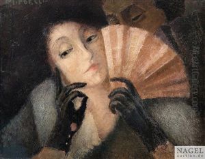 Dame Mit Facher by Maria Hiller-Foell