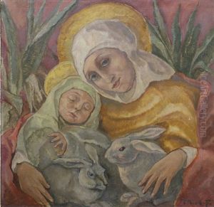 Madonna Mit Haschen by Maria Hiller-Foell