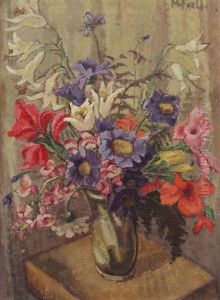 Sommerstraus In Grun-gelber Vase by Maria Hiller-Foell