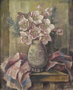 Stillleben Mit Christrosen by Maria Hiller-Foell