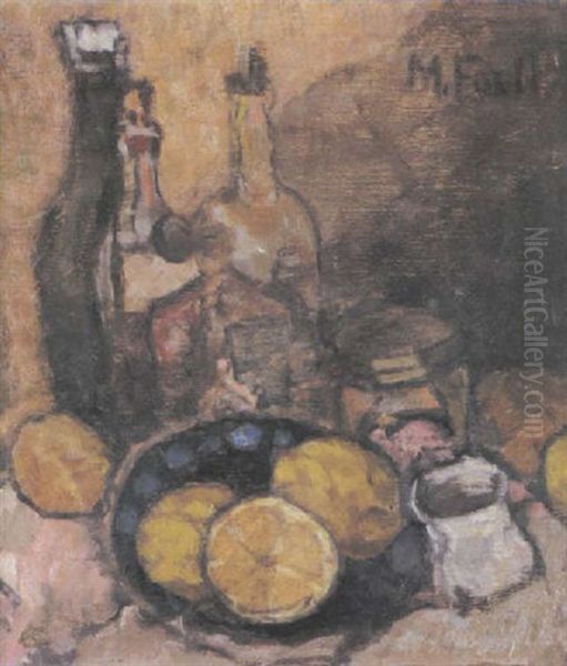 Stilleben Mit Flaschen Und Zitronen - view 1