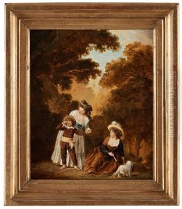 Tvenne Fruntimmer Som Bannar En Gosse (two Women Reprimands A Boy) by Pehr Hillestroem