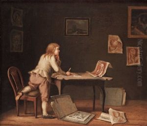 Gosse Som Tecknar Med Rodkrita by Pehr Hillestroem
