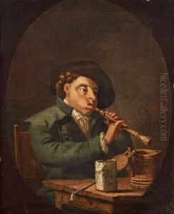 A Flute Player by Pehr Hillestroem