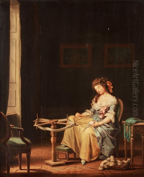 Woman With A Spinner's Weasel - view 1