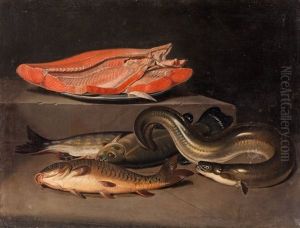 Stilleben Med Fiskar by Pehr Hillestroem