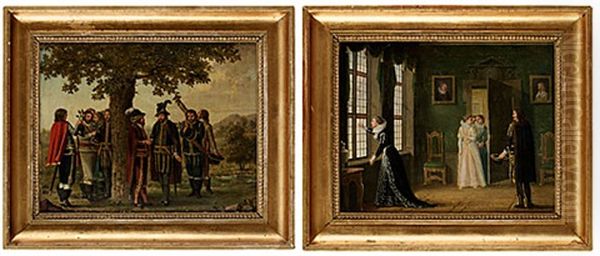 Ebba Brahes Trolofning Med Jacob De La Gardie (+ Hertigarna Johan Och Carl, Sluter Forbund Sigsemellan; Pair) - view 1