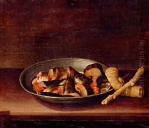 Stilleben Med Fiskfat Och Pepparrot by Pehr Hillestroem