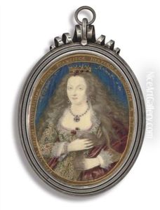 Frances, Countess Of Hertford Holding Her Long Wavy Light Brown Hair In Her Hands