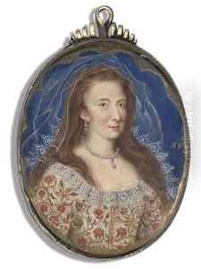 Susanna Temple, Lady Thornhurst, In Multi-coloured Floral And Gold-embroidered White Dress With Lace Collar
