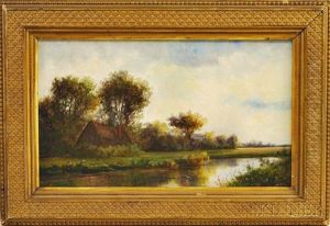 Cottage By A River by William Henry Hilliard