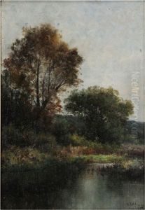 A View Of The Rhine River - Kinderhaus by William Henry Hilliard