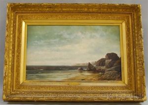 Calm Sea And A Rocky Coastline by William Henry Hilliard