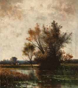 Autumnal Landscape With Cattle by William Henry Hilliard