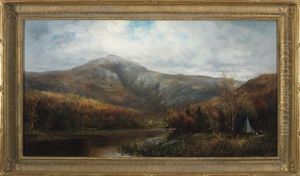 Autumn View In The White Mountains, With Hunters