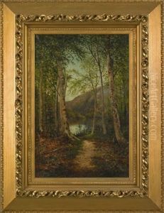 New England Landscape With Lake by William Henry Hilliard