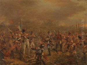 Resistance Of The Guards At Waterloo by Robert Alexander Hillingford