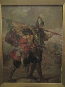 Historical Military Scene After Battle