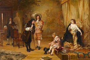 Christopher Wren & Nell Gwynne by Robert Alexander Hillingford