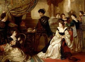 The Three Caskets: The Merchant Of Venice, Act Iii, Scene Ii by Robert Alexander Hillingford