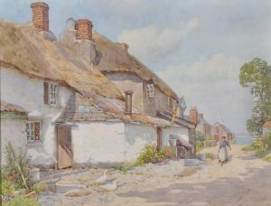 Devon Village Scene by Ralph William Bardill